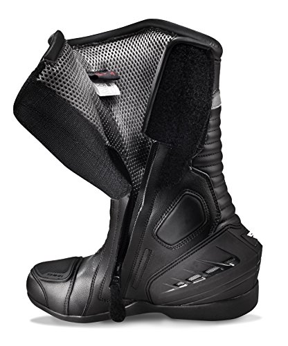 RWX-6 LADY BLACK, Botas de cuero para motocicleta de verano para mujeres (Negro, 36)