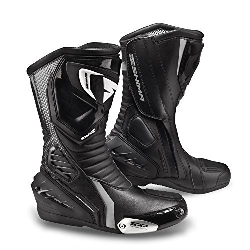 RWX-6 LADY BLACK, Botas de cuero para motocicleta de verano para mujeres (Negro, 36)