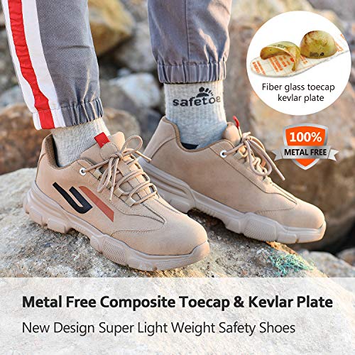SAFETOE Zapatos de Seguridad Hombres - L7388 Calzado Seguridad con Puntera de Fibra de Vidrio Ultra-Ligeras