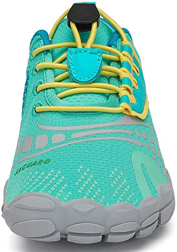 SAGUARO Barefoot Zapatillas de Trail Running Niños Niñas Minimalistas Zapatos de Deporte Antideslizantes Calzado Descalzos para Fitness Caminar Correr Asfalto Montaña Senderismo, Menta Verde, 27 EU