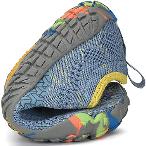 SAGUARO Barefoot Zapatillas de Trail Running Niños Niñas Minimalistas Zapatos de Deporte Antideslizantes Calzado Descalzos para Fitness Caminar Correr Asfalto Montaña Senderismo, Menta Verde, 27 EU