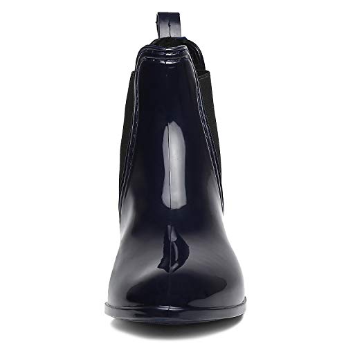 SAGUARO Botas Lluvia Mujer Botines Planos Antideslizantes Chelsea Boots Impermeable Bota de Agua Moda Rain Boots Verano, Azul 37