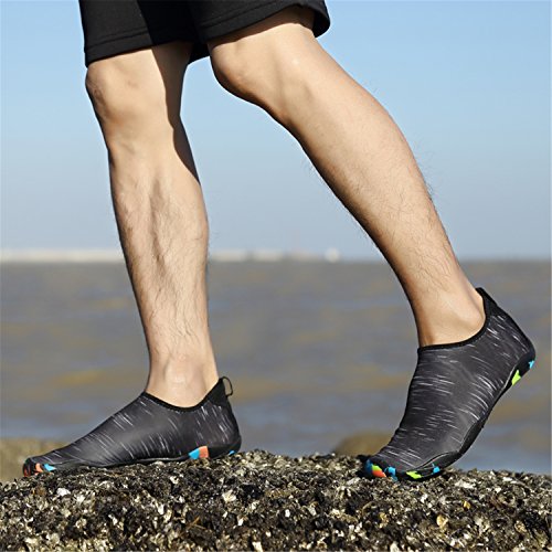 Saguaro - Calzado de verano, playa, baño, secado rápido, para nadar, Mesh Slip on para hombre y mujer, color Gris, talla 40 EU