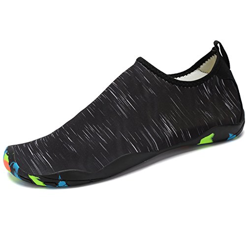 Saguaro - Calzado de verano, playa, baño, secado rápido, para nadar, Mesh Slip on para hombre y mujer, color Gris, talla 40 EU