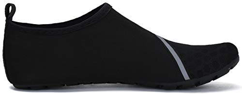 SAGUARO Escarpines Hombre Mujer para Buceo Snorkel Surf Natación Piscina Vela Mares Rocas Río Zapatos para Agua Calzado Playa Zapatillas Deportes Acuáticos(030 Noir, 44/45 EU)