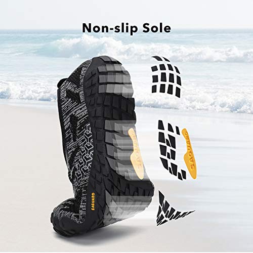 SAGUARO Escarpines para Hombre Mujeres Descalzo Zapatos de Playa Respirable Zapatos de Agua Antideslizante Zapatos Minimalistas Impermeables de Trail Running, Negro 46