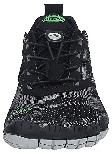 SAGUARO Hombre Mujer Barefoot Zapatillas de Trail Running Escarpines de Deportes Acuaticos Transpirable Calzado Minimalista para Fitness Entrenamiento Gimnasio, Negro 45 EU