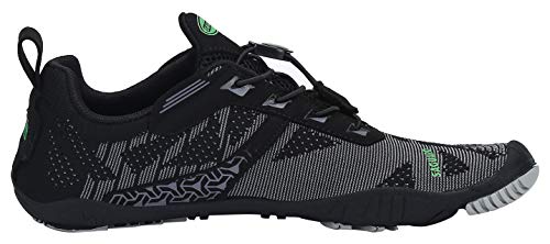 SAGUARO Hombre Mujer Barefoot Zapatillas de Trail Running Escarpines de Deportes Acuaticos Transpirable Calzado Minimalista para Fitness Entrenamiento Gimnasio, Negro 45 EU