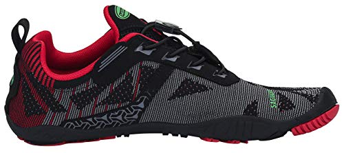 SAGUARO Hombre Mujer Barefoot Zapatillas de Trail Running Zapatos Minimalista de Deporte Cómodas Ligeras Calzado de Correr en Montaña, Rojo 44 EU