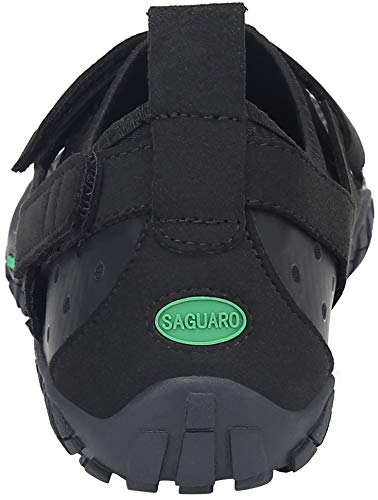 SAGUARO Hombre Mujer Minimalistas Zapatillas de Trail Running Ligeras y Respirable Zapatos Descalzos Gym Playa Calzado de Deportes Acuaticos para Asfalto Correr Senderismo, Negro 37 EU