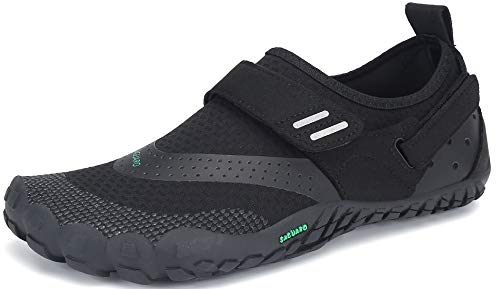 SAGUARO Hombre Mujer Minimalistas Zapatillas de Trail Running Ligeras y Respirable Zapatos Descalzos Gym Playa Calzado de Deportes Acuaticos para Asfalto Correr Senderismo, Negro 37 EU