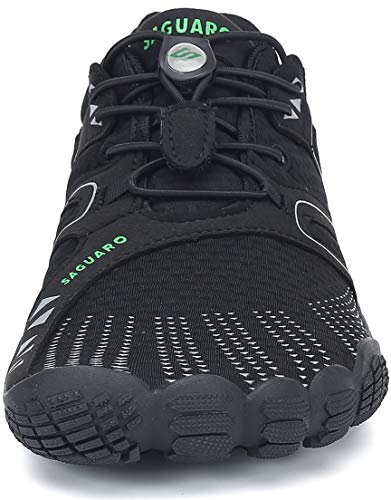SAGUARO Hombre Mujer Zapatillas de Training Yoga Entrenamiento Gym Interior Transpirables Zapatos Correr Barefoot Resistentes Comodas Zapatos Gimnasio Asfalto Playa Agua Exterior(059 Negro, 39 EU)
