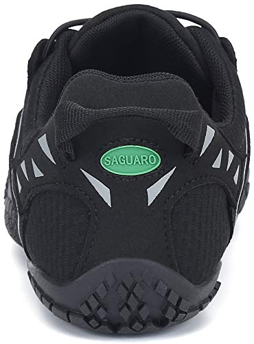 SAGUARO Hombre Mujer Zapatillas de Training Yoga Entrenamiento Gym Interior Transpirables Zapatos Correr Barefoot Resistentes Comodas Zapatos Gimnasio Asfalto Playa Agua Exterior(059 Negro, 39 EU)
