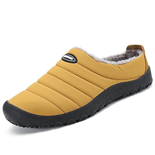 SAGUARO® Invierno Al Aire Libre Zapatillas Caliente Slippers Interior Suave Algodón Zapatilla Mujer Hombres Casa Zapatos, Amarillo 46