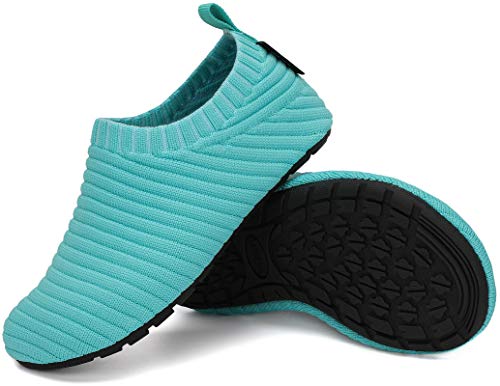 SAGUARO Zapatillas de Estar por Casa Zapatillas de Niños Niñas Antideslizantes Calcetines Zapatillas de Punto Interior Exterior Pantuflas Infantiles, Cielo Azul, 36/37 EU