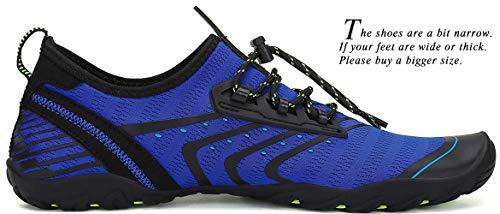 SAGUARO Zapatos de Surf de Descalzo Playa Aqua Buceo Natación Yoga Calcetines Hombre Mujer,01-Azul,37