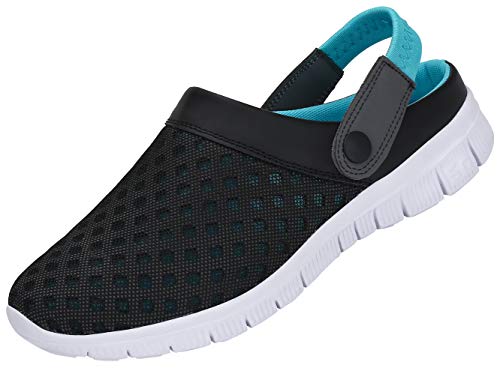 SAGUARO Zuecos para Hombre Mujer Zapatillas de Playa Respirable Sandalias del Acoplamiento Zapatillas de Verano Malla Ahueca hacia Fuera, Azul, 39 EU