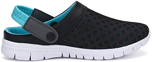 SAGUARO Zuecos para Hombre Mujer Zapatillas de Playa Respirable Sandalias del Acoplamiento Zapatillas de Verano Malla Ahueca hacia Fuera, Azul, 39 EU