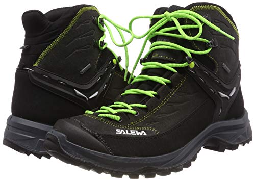 Salewa MS Hike Trainer Mid Gore-TEX, Botas de Senderismo Hombre, Negro (Black Out/Green), 44 EU