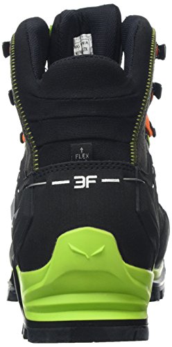 Salewa MS Mountain Trainer Mid Gore-TEX, Botas de Senderismo Hombre, Negro (Black/Sulphur Spring), 43 EU