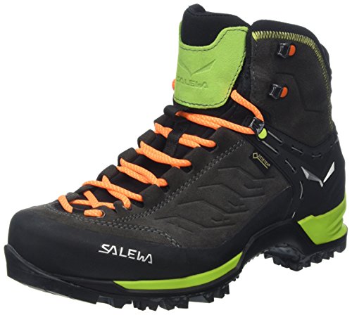 Salewa MS Mountain Trainer Mid Gore-TEX, Botas de Senderismo Hombre, Negro (Black/Sulphur Spring), 43 EU