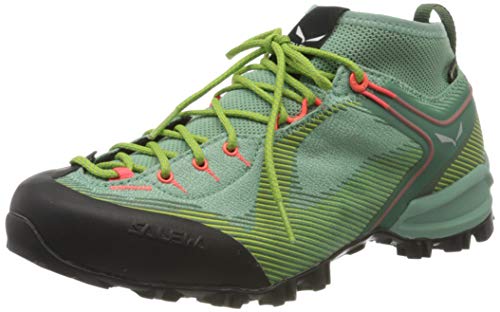 Salewa WS Alpenviolet Gore-TEX, Zapatos de Senderismo Mujer, Verde (Feld Green/Fluo Coral), 39 EU