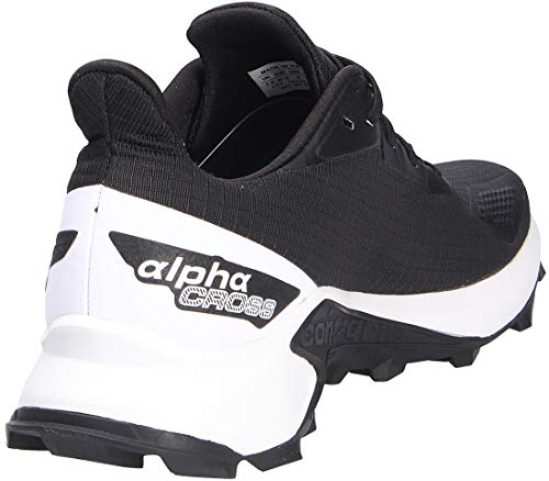 Salomon Alphacross Blast, Zapatillas De Trail Running Cómodas Y Fuerte Agarre Hombre, Color: Negro (Black/White/Black), 45 1/3 EU