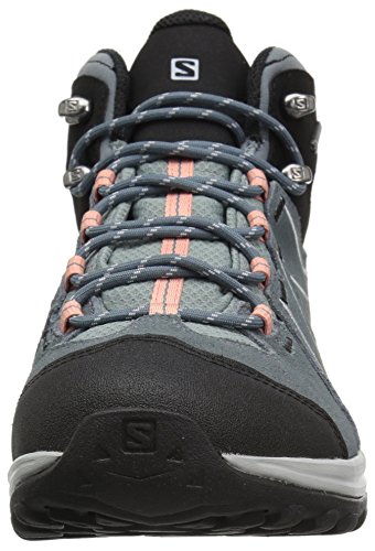 Salomon Ellipse 2 GTX Mid LTR W, Zapatillas de Trail Running Mujer, Gris/Rosa (Lead/Stormy Weather/Coral Almond), 36 2/3 EU