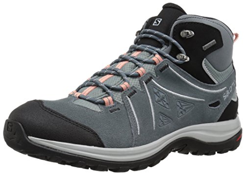 Salomon Ellipse 2 GTX Mid LTR W, Zapatillas de Trail Running Mujer, Gris/Rosa (Lead/Stormy Weather/Coral Almond), 36 2/3 EU