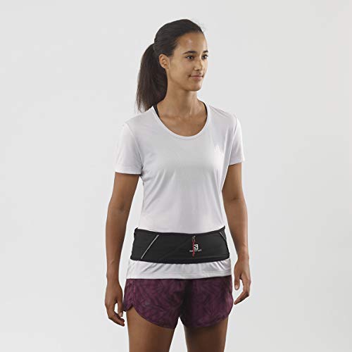 Salomon PULSE BELT Riñonera de hidratación, Práctica y cómoda, Incluye botella, Negro, S