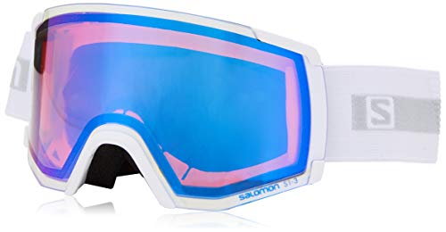 Salomon, S/VIEW PHOTO,Máscara de esquí, Unisex,Ajuste Mediano-Pequeño, Blanco/AW Blue, L41190900