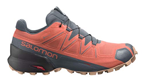 Salomon Women's Speedcross 5 GTX W Trail Running Shoe, Persimon/Phantom/Almond Cream, 8