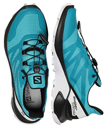 Salomon Women's Supercross Trail Running Shoes, Bluebird/Black/White, 8.5 Medium US