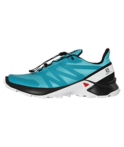 Salomon Women's Supercross Trail Running Shoes, Bluebird/Black/White, 8.5 Medium US