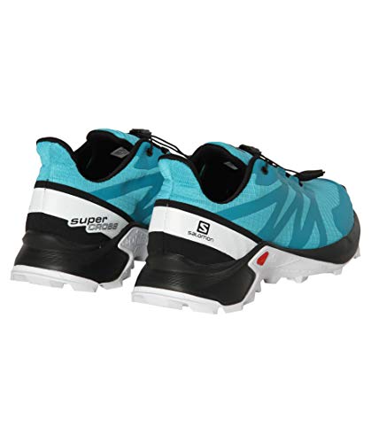 Salomon Women's Supercross Trail Running Shoes, Bluebird/Black/White, 8.5 Medium US