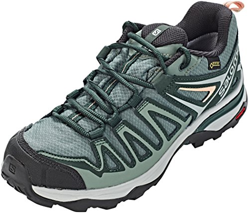 Salomon X Ultra 3 Prime GTX W, Zapatillas de Senderismo Mujer, Verde (Balsam Green/Darkest Spruce/Coral A 000), 36 2/3 EU