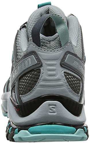 Salomon XA Pro 3D, Calzado de Trail Running Mujer, Gris/Turquesa (Quarry/Pearl Blue/Aruba Blue), 36 2/3