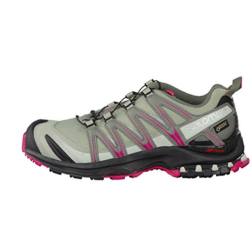 Salomon XA Pro 3D GTX, Calzado de Trail Running, Impermeable Mujer, Gris (Shadow/Black/Sangria), 37 1/3 EU