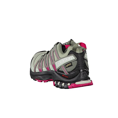 Salomon XA Pro 3D GTX, Calzado de Trail Running, Impermeable Mujer, Gris (Shadow/Black/Sangria), 37 1/3 EU