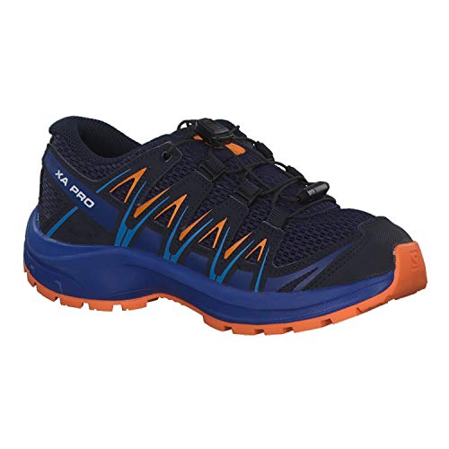 Salomon XA Pro 3D J, Zapatillas de Trail Running Unisex Niños, Azul/Naranja (Medieval Blue/Mazarine Blue Wil/Tan), 34 EU