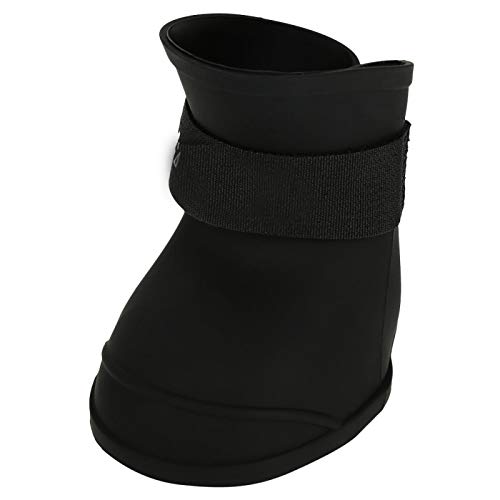 SALUTUYA Botines Impermeables para Mascotas, Antideslizantes y con Rayas Reflectantes, Botas de Lluvia para Perros, Zapatos cálidos(L Black)