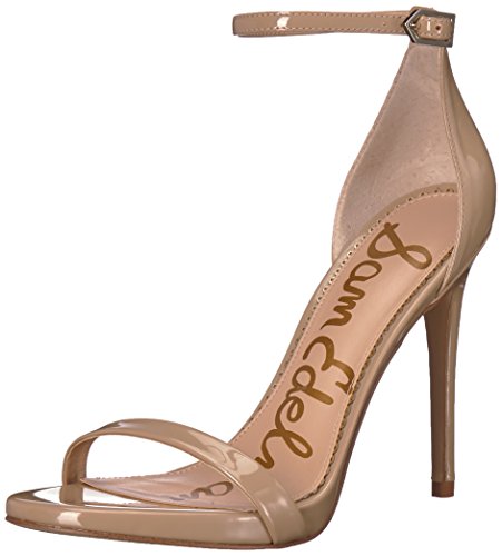 Sam Edelman Ariella, Sandalias con Punta Abierta Mujer, Beige Classic Nude Patente, 38 EU