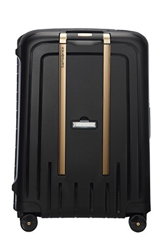Samsonite S'Cure DLX Maleta Spinner 69/25, M (69cm-79L), Negro (Black/Gold Deluscious)