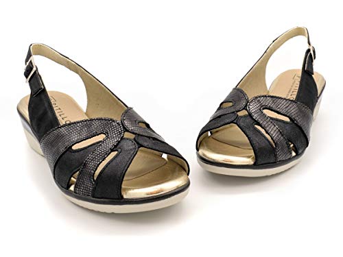 Sandalia Clasica para Plantillas pitillos m-6011 Negro 40 EU