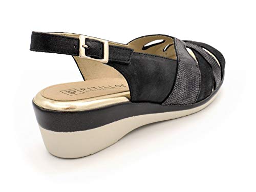 Sandalia Clasica para Plantillas pitillos m-6011 Negro 40 EU