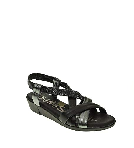 Sandalia CUÑA - Mujer - Negro - oh my sandals - 4670-36