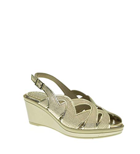 Sandalia CUÑA - Mujer - Oro - pitillos - 5530-41