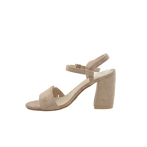 Sandalia Fiesta tacón Cuadrado Taupe