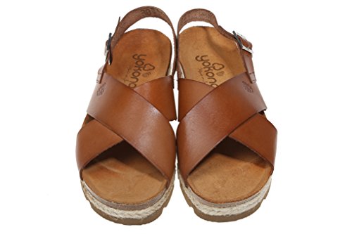Sandalia Mujer Yokono Java 029 Cruzada Vaqueta Nuez, 37