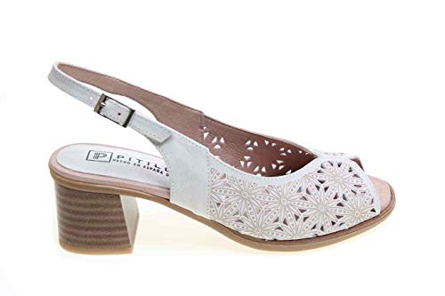 Sandalia Perforada Tacon lucido (Glacial, Numeric_37)